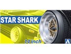 Aoshima 1:24 Wheel rims and tires STAR SHARK 14INCH 