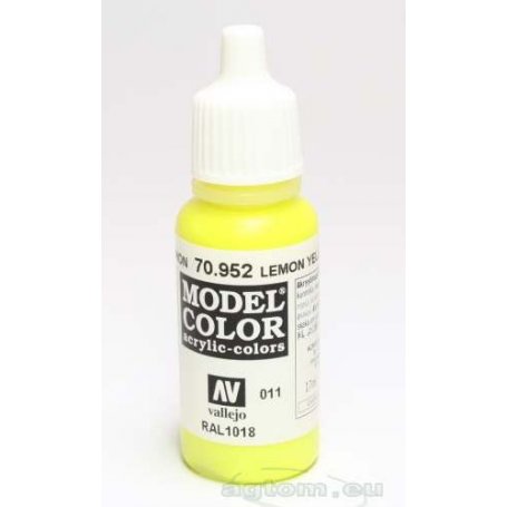 70952 Vallejo Model Color Paint: 17ml Lemon Yellow (M011