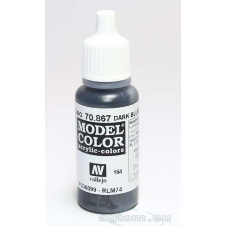 Vallejo Model Color 164. Dark Bluegrey 70867 - RLM 74 - MODEL COLOR -  Single paints - Vallejo - Paints - Sklep Modelarski Agtom