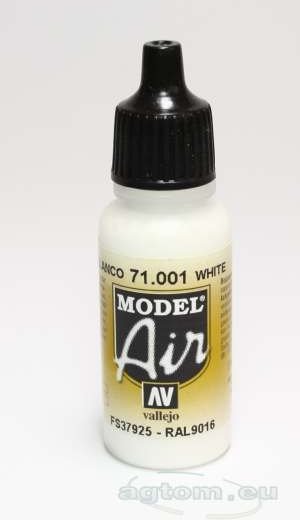 Model Air Vallejo White 71001 acrylic airbrush color
