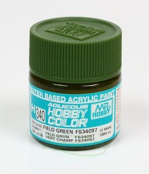 Mr.Hobby Color H340 Field Green - FS34097 - SATYNOWY - 10ml - - Sklep  Modelarski Agtom