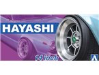 Aoshima 1:24 Wheel rims and tires HAYASHI 14INCH 