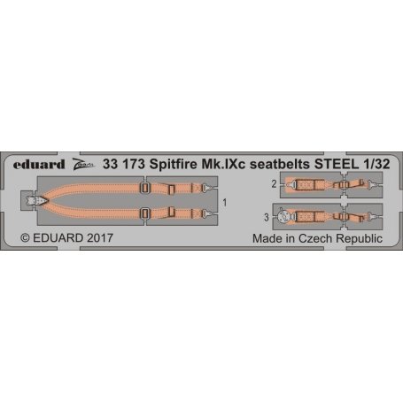 Eduard Spitfire Mk.IXc seatbelts STEEL REVELL