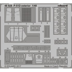 Eduard 1:48 Elementy zewnętrzne do North American P-51D dla Meng