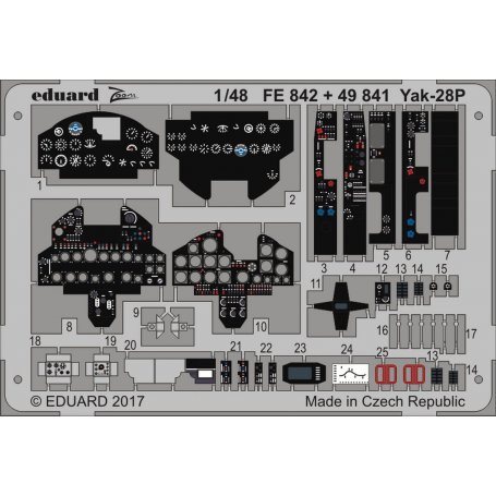 Eduard 1:48 Elementy wnętrza do Yakolev Yak-28P dla Bobcat Models