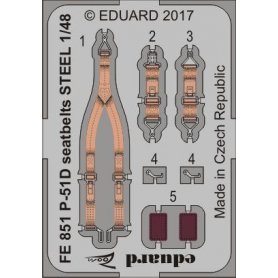 Eduard P-51D seatbelts STEEL MENG