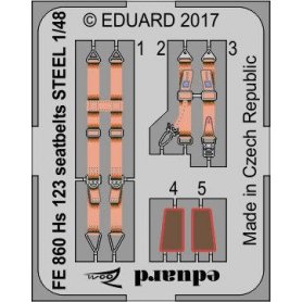 Eduard 1:48 Pasy bezpieczeństwa STEEL do Henschel Hs-123 dla Gaspatch Models