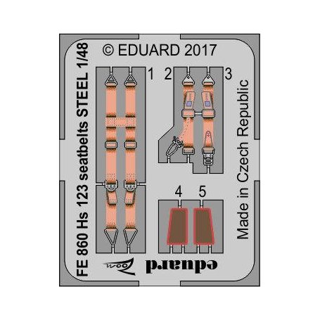 Eduard 1:48 Pasy bezpieczeństwa STEEL do Henschel Hs-123 dla Gaspatch Models