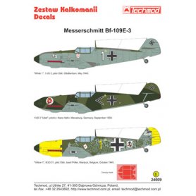 Techmod 1:24 Kalkomane do Messerschmitt Bf-109E-3