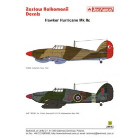 Techmod 1:24 Kalkomane do Hurricane Mk IIc