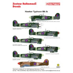 Techmod 1:24 Kalkomanie do Hawker Typhon Mk.Ib