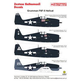 Techmod 1:32 Kalkomanie do Grumman F6F-5 Hellcat
