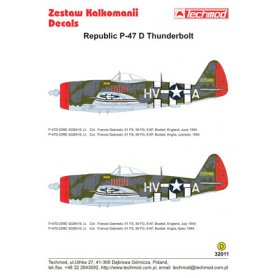 Techmod 1:32 Kalkomanie do Republic P-47D Thunderbolt