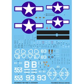 Techmod 1:32 Decals for Grumman TBM-1C Avenger 