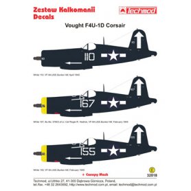 Techmod 1:32 Kalkomanie do Vought F4U-1D Corsair