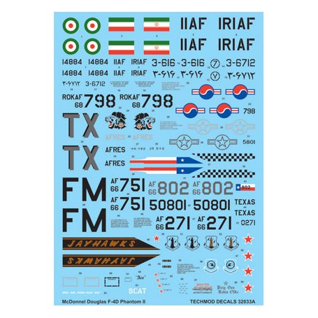 Techmod 1:32 Kalkomanie do F-4D Phantom II