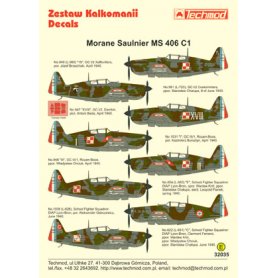 Techmod 1:32 Kalkomanie do Morane-Saulnier MS.406 C1