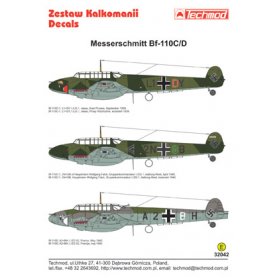 Techmod 1:32 Kalkomanie do Messerschmitt Bf-110C/D