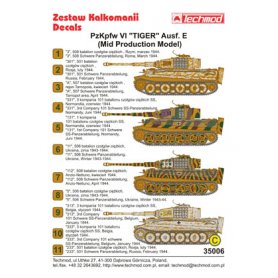 Techmod 1:35 Kalkomanie do Pz.Kpfw.VI Tiger produkcja seryjna