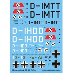 Techmod 1:48 Kalkomanie do Messerschmitt Bf-108 Taifun