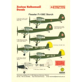 Techmod 1:48 Kalkomanie do Fieseler Fi-156C Storch