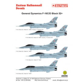 Techmod 1:48 Kalkomanie do F-16 C/D Block 52+
