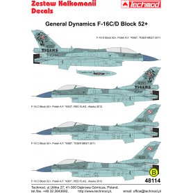 Techmod 1:48 Kalkomanie do F-16 C/D Block 52+
