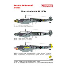 Techmod 1:72 Kalkomanie do Messerschmitt Bf-110D