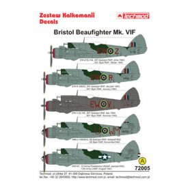 Techmod 1:72 Kalkomanie do Beaufighter Mk.VI F