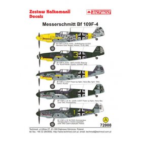 Techmod 1:72 Kalkomanie do Messerschmitt Bf-109 F-4
