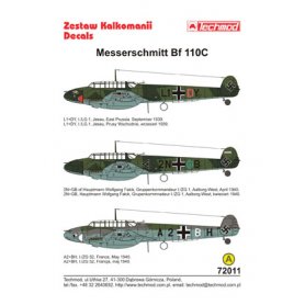 Techmod 1:72 Kalkomanie do Messerschmitt Bf-110C