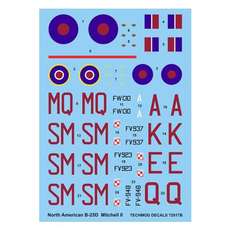 Techmod 72017 B-25D Mitchell II