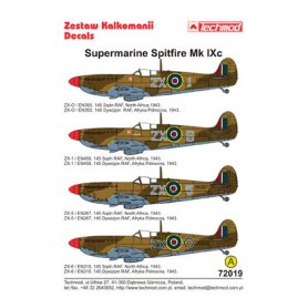 Techmod 1:72 Kalkomanie do Supermarine Spitfire Mk.IX