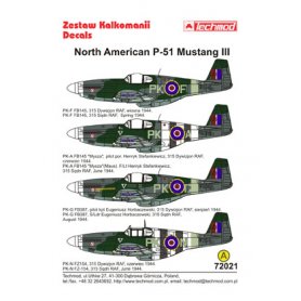 Techmod 1:72 Kalkomanie do North American Mustang Mk.III