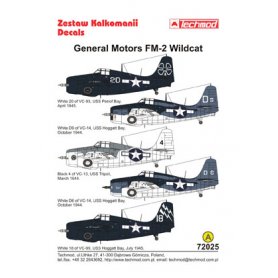 Techmod 1:72 Kalkomanie do General Motos FM-2 Wildcat