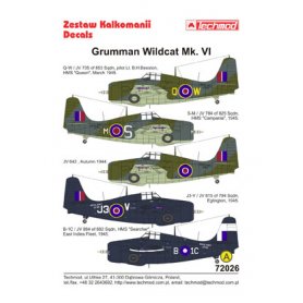 Techmod 1:72 Kalkomanie do Grumman Wildcat Mk.VI