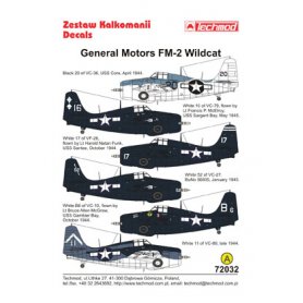 Techmod 1:72 Kalkomanie do Grumman FM-2 Wildcat