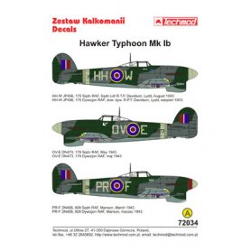 Techmod 1:72 Kalkomanie do Hawker Typhoon Mk.IB