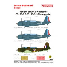 Techmod 1:72 Kalkomanie do SB2-U Vindicator