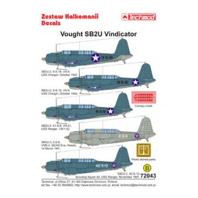 Techmod 1:72 Kalkomanie do SB2-U Vindicator