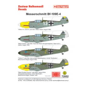 Techmod 1:72 Kalkomanie do Messerschmitt Bf-109 E-4