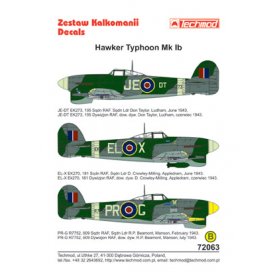 Techmod 1:72 Kalkomanie do Hawker Typhoon Mk.IB