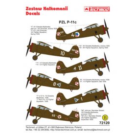 Techmod 1:72 Kalkomanie do PZL P.-11c