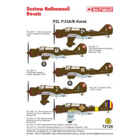 Techmod 1:72 Kalkomanie do PZL-23A/B Karaś