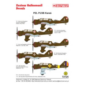 Techmod 1:72 Kalkomanie do PZL-23B Karaś