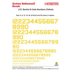 Techmod 1:48 Amerykańskie żółte numery