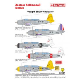 Techmod 1:72 Kalkomanie do SB2-U Vindicator 