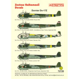 Techmod 1:72 Kalkomanie do Dornier Do-17Z