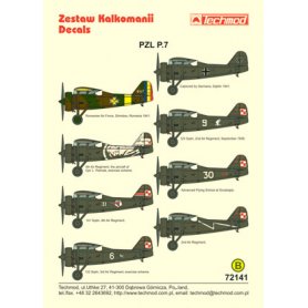 Techmod 1:72 Kalkomanie do PZL P-7