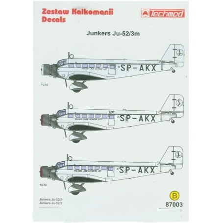 Techmod 1:87 Junkers Ju-52 PLL LOT